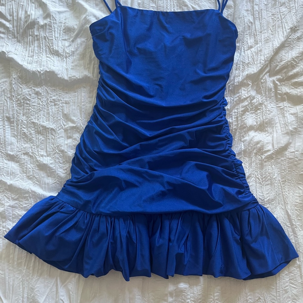 Glam Royal Blue Ruched Dress